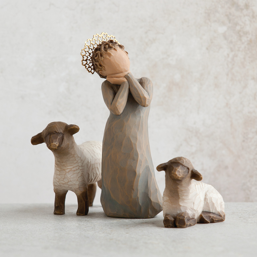 Willow Tree Little Shepherdess Resin Nativity Figurines - WILLOW