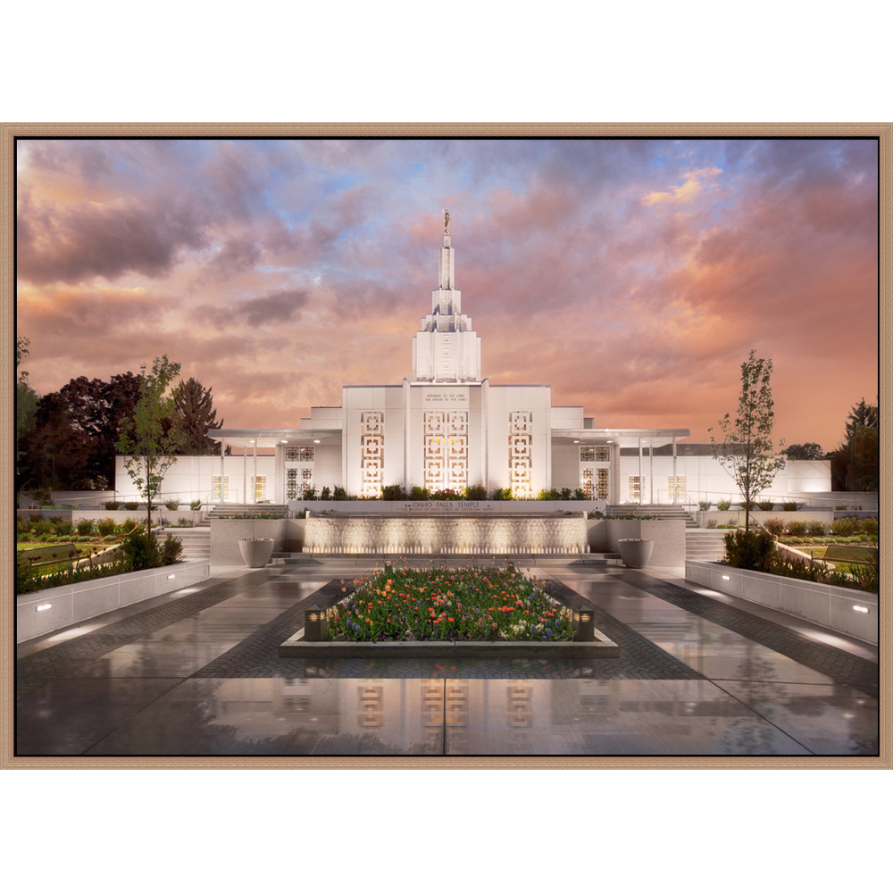 Covenant Path Temple: Idaho Falls Temple (30x41 Framed Canvas Giclee)