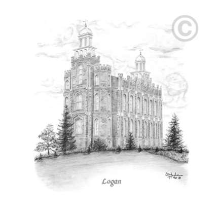 Logan Temple Sketch Print, , large image number 0