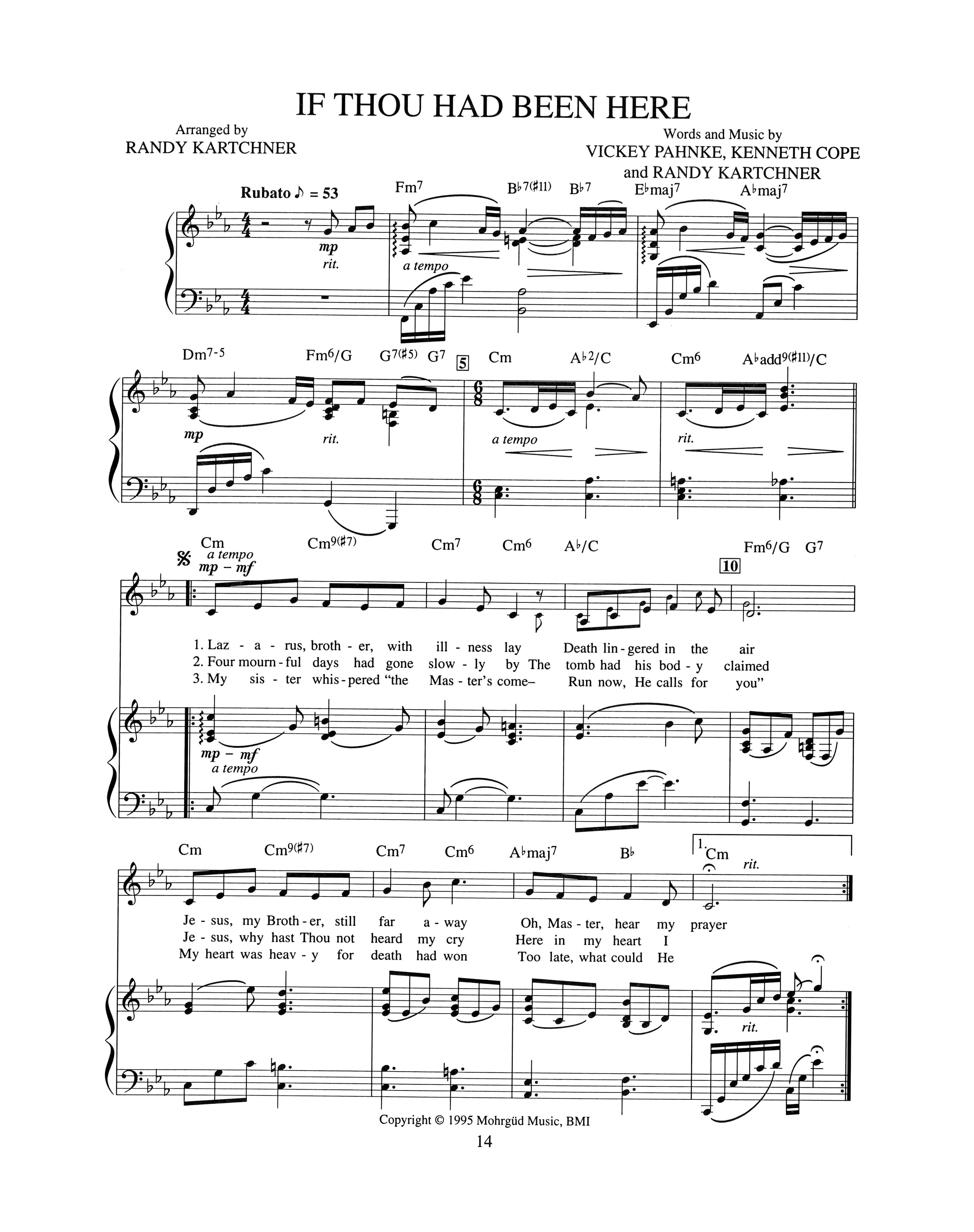 If Thou Had Been Here