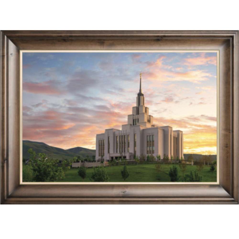 Saratoga Springs Temple, Summer Sunrise (44x32 Framed Canvas Print), , large image number 0