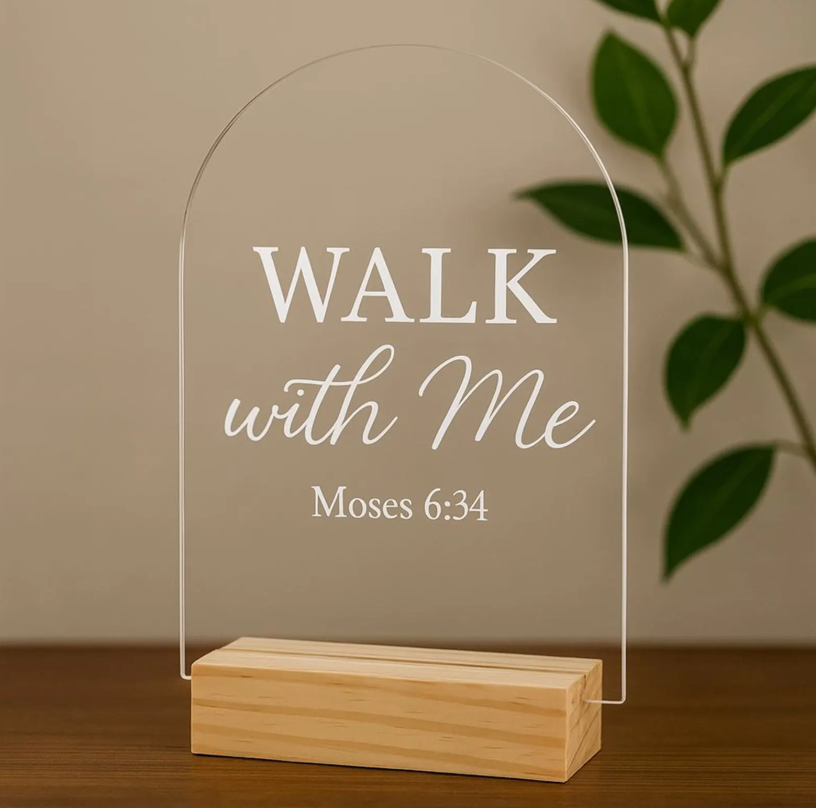 2026 Youth Theme Walk with Me Acrylic Sign With Wood Block