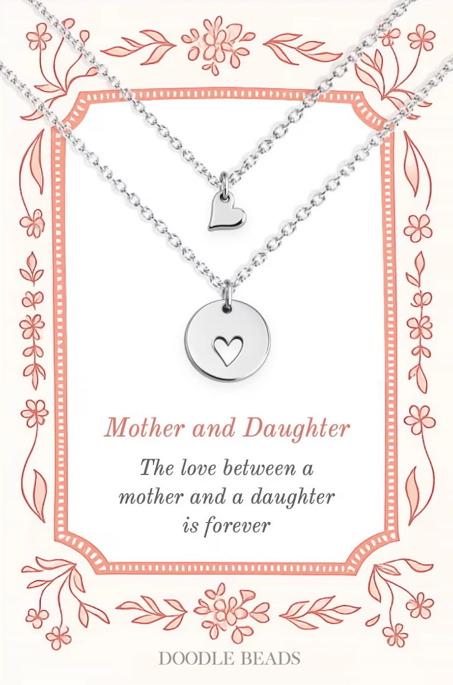 Mother and Daughter Heart Necklace, , large image number 0