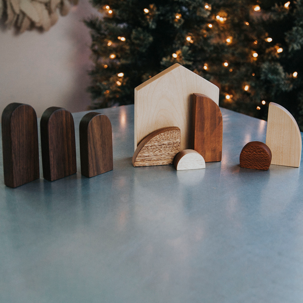 Minimalistic Modern Wood Nativity, , large image number 2