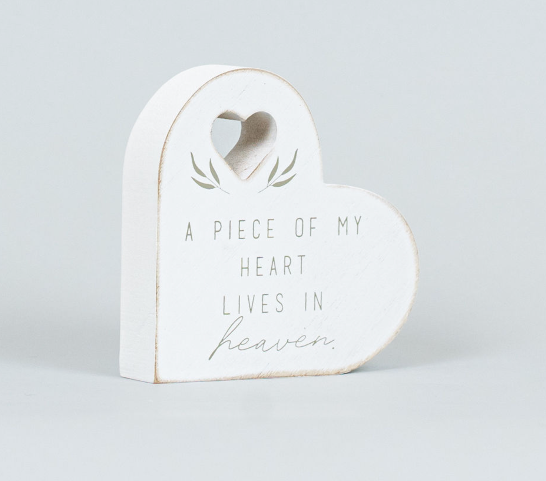 Piece of Heart is in Heaven (4X4 Heart Plaque)