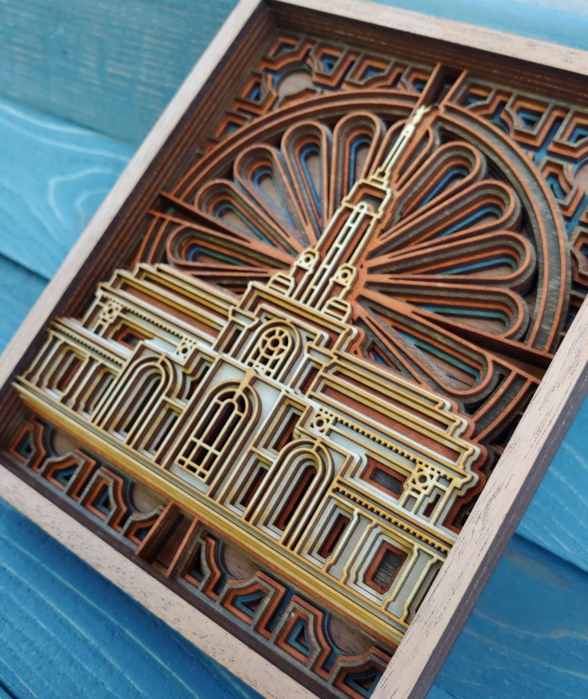 Mt. Timpanogos Utah Temple Layered Wood Plaque, , large image number 2
