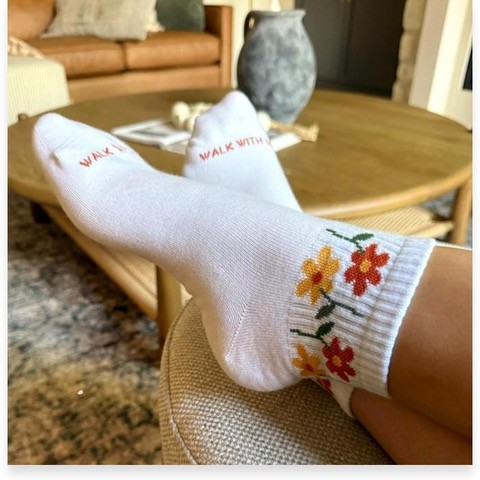 2026 Youth Theme Walk with Me Flower Socks, , large