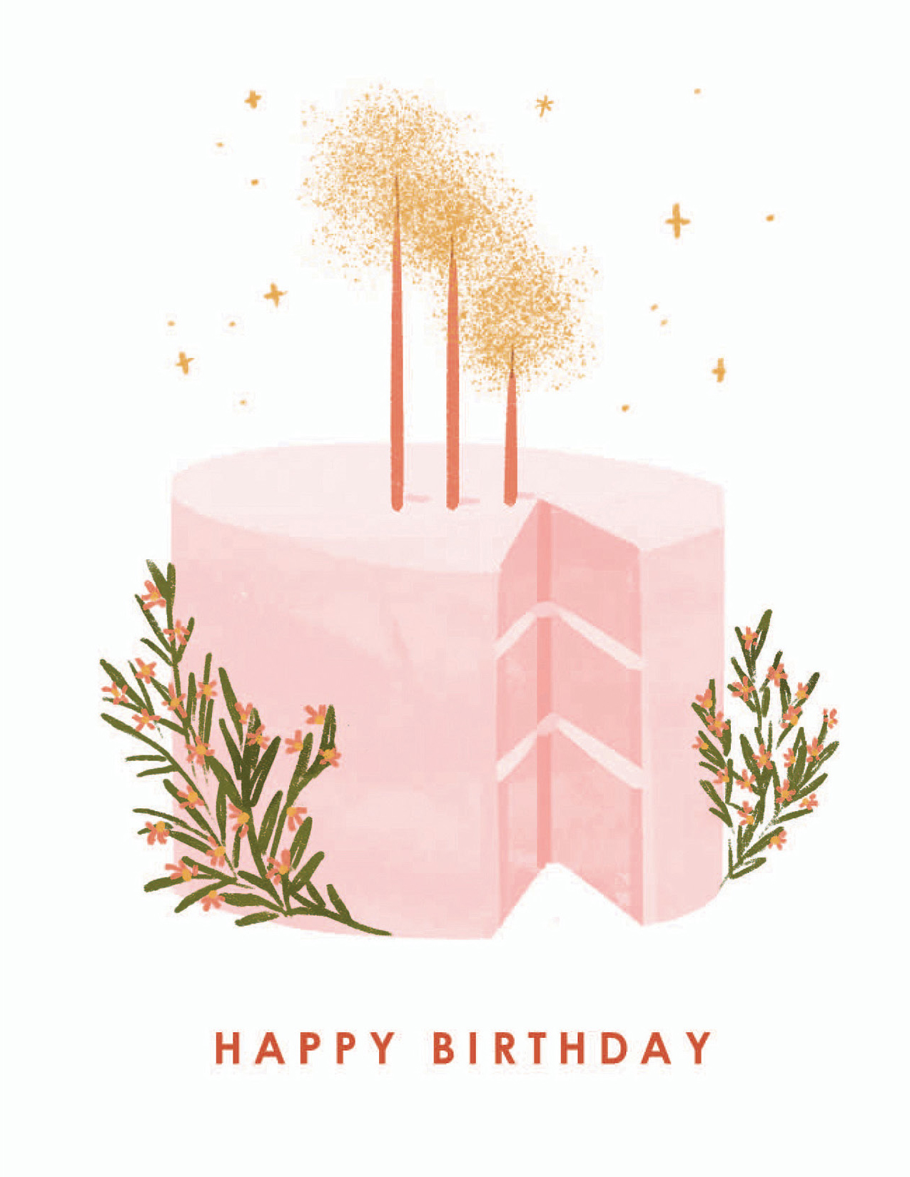 Happy Birthday Cake Greeting Card
