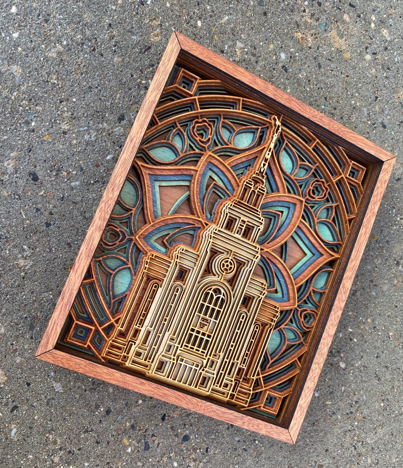 Layton Utah Temple Layered Wood Plaque, , large
