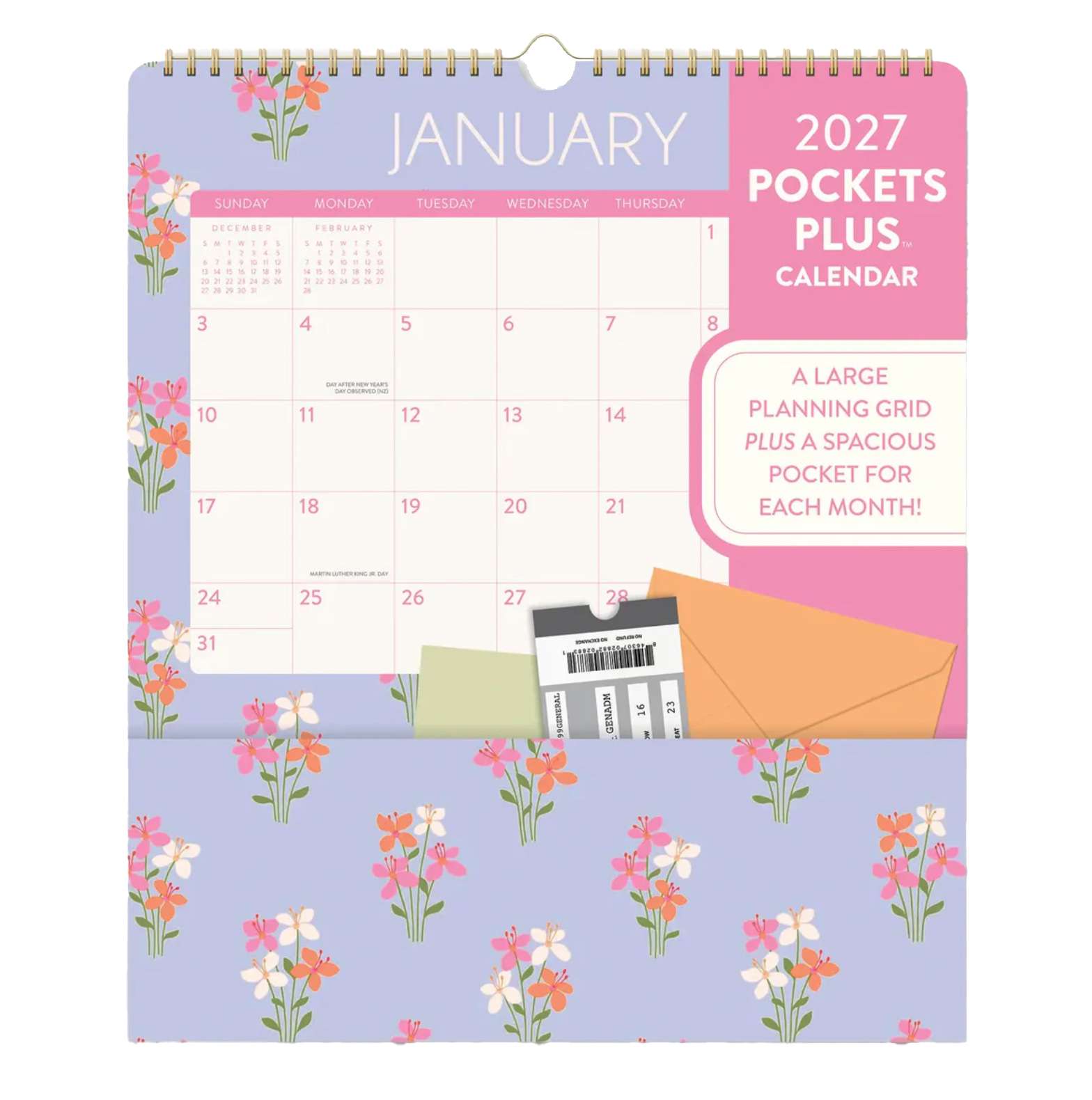 2027 Secret Garden Pockets Plus Calendar