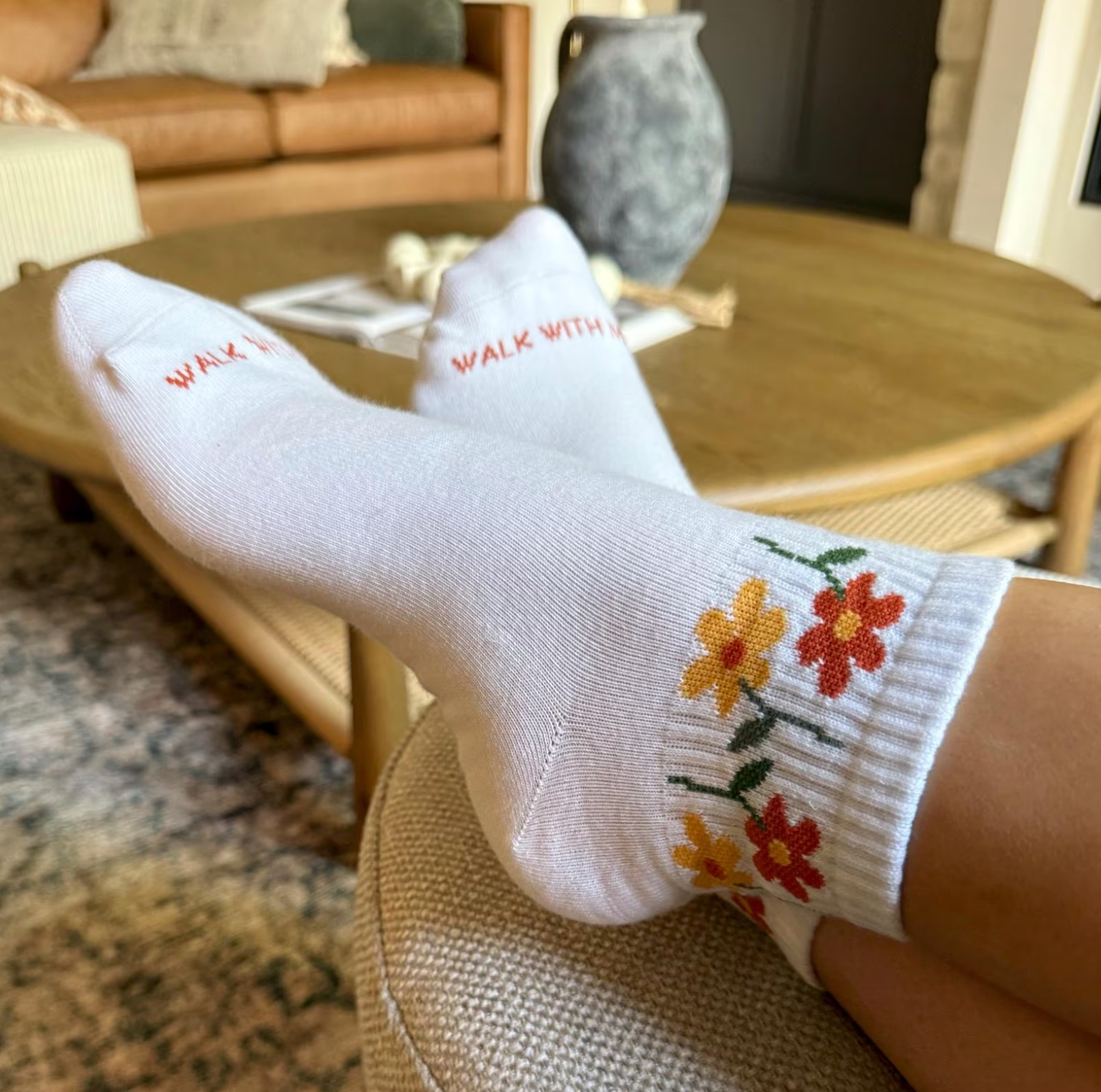 2026 Youth Theme Walk with Me Flower Socks, , large