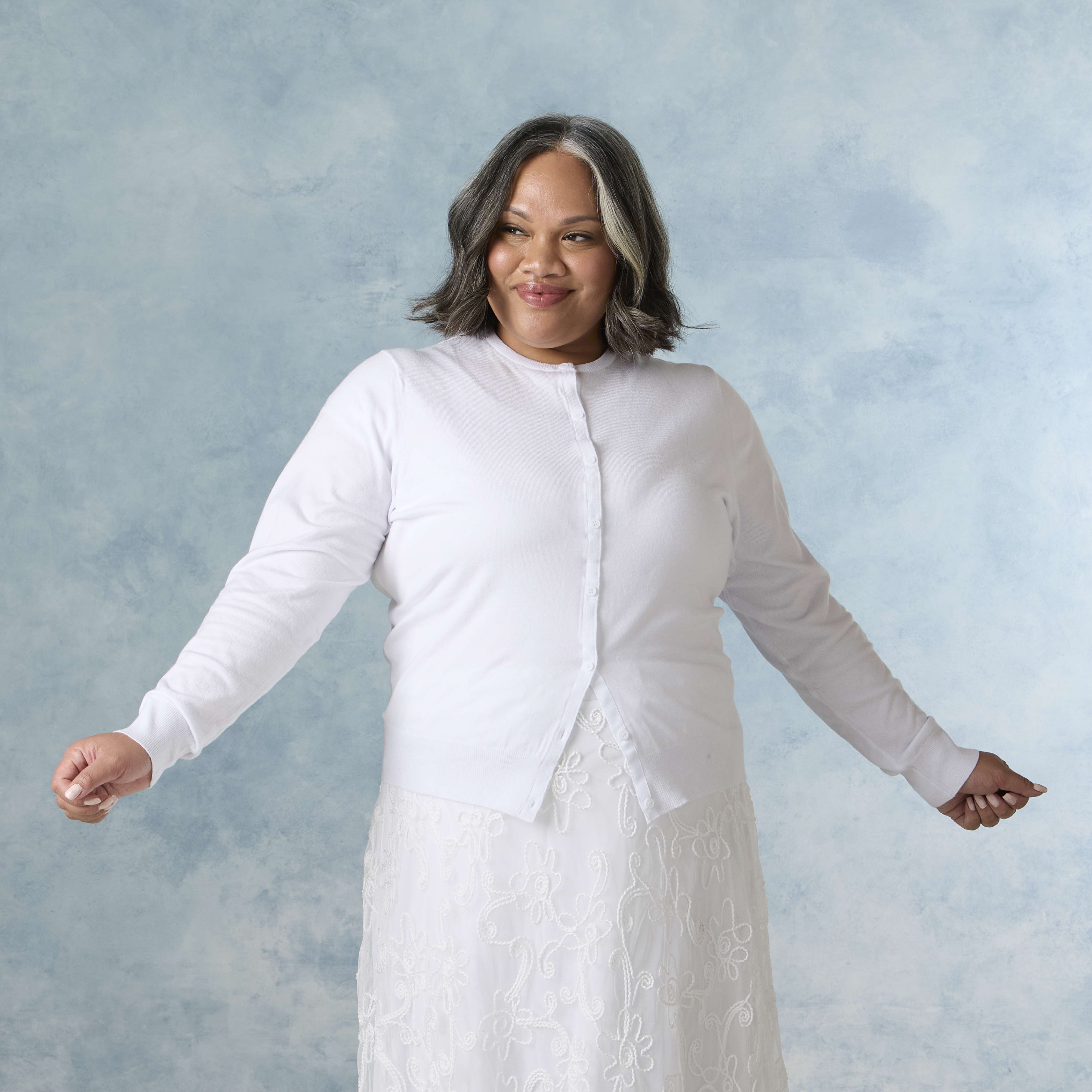 Ensley White Temple Sweater