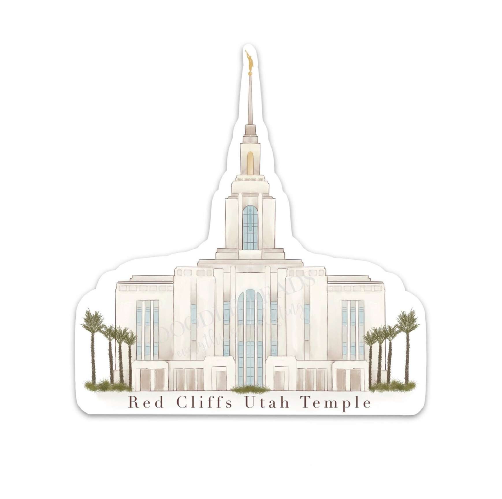 Red Cliffs Temple Sticker