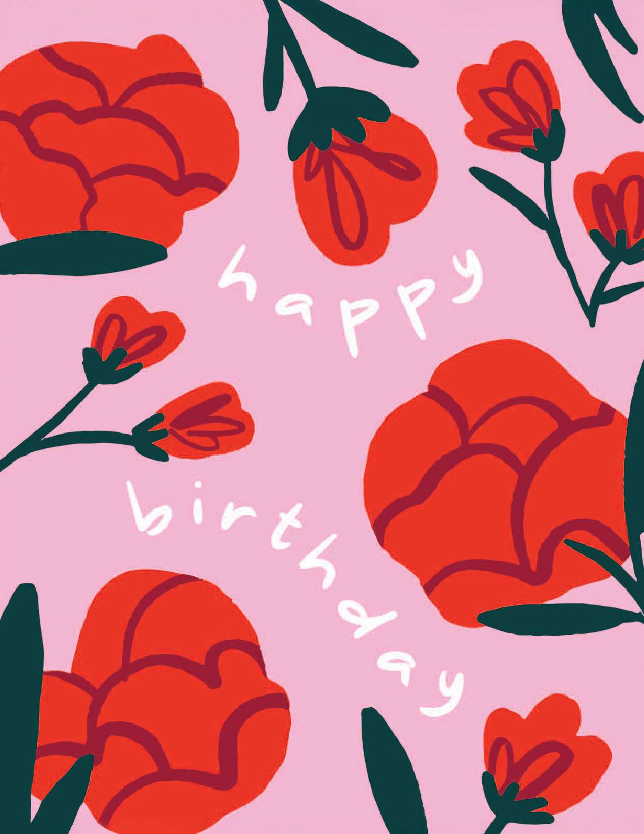 Happy Birthday Floral Greeting Card