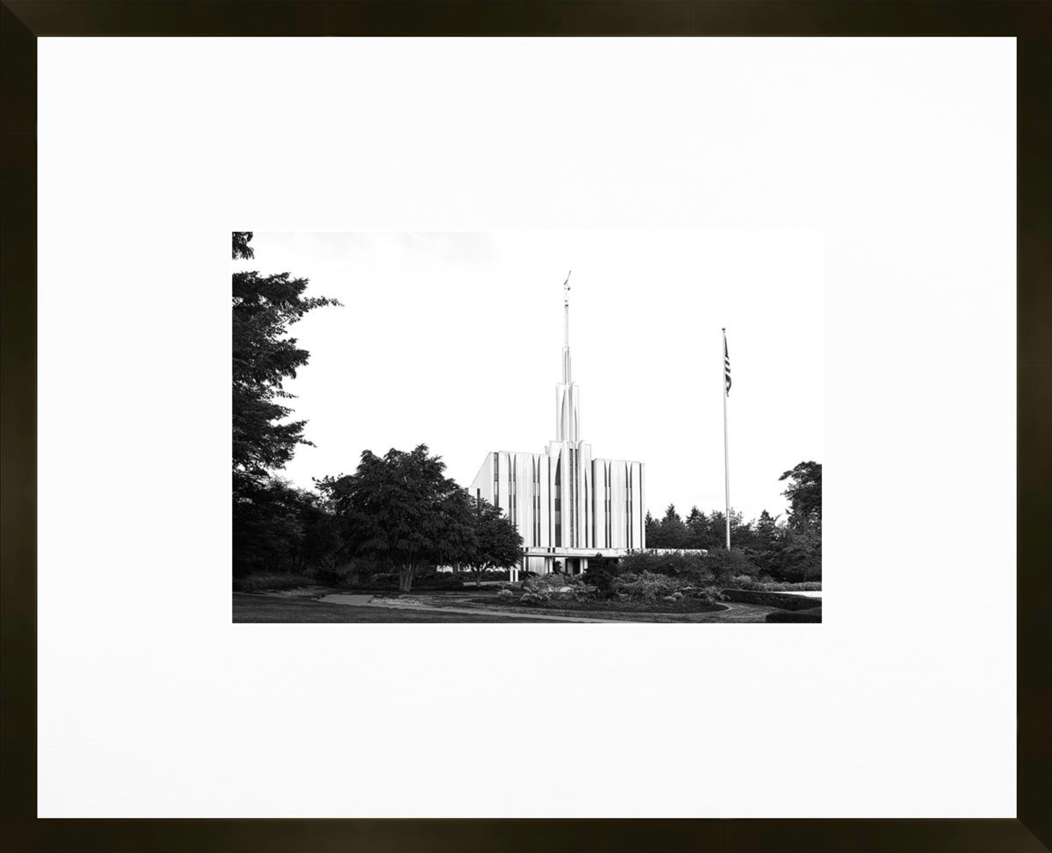 Seattle Temple, Place of Peace (21x17 Framed Paper Print)