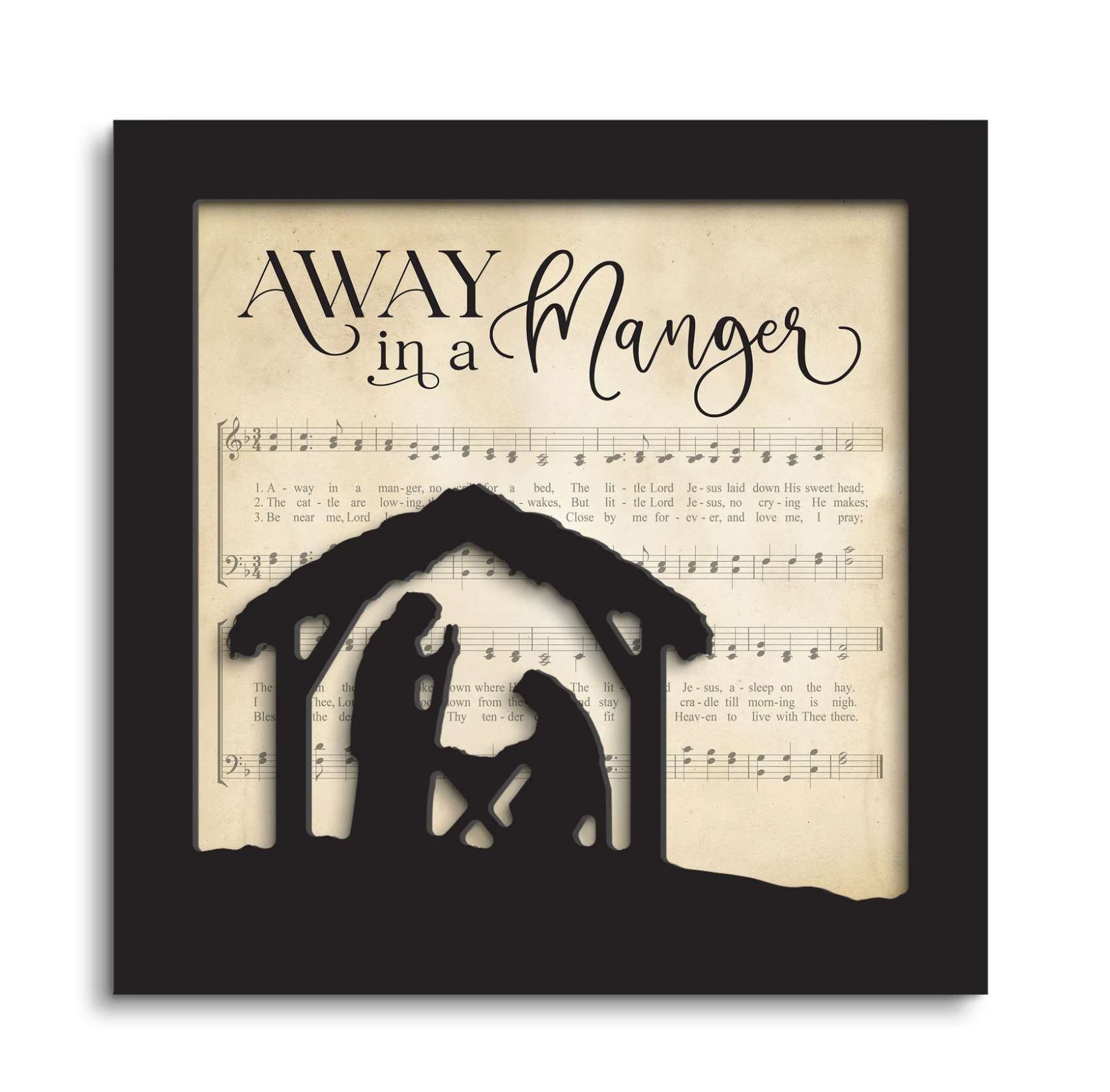Away in a Manger (13X13 Framed Art), , large