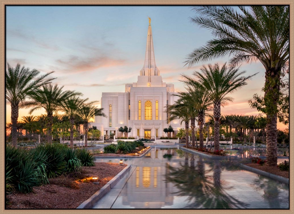 Covenant Path Temple: Gilbert Arizona Temple (30x41 Framed Canvas Giclee)