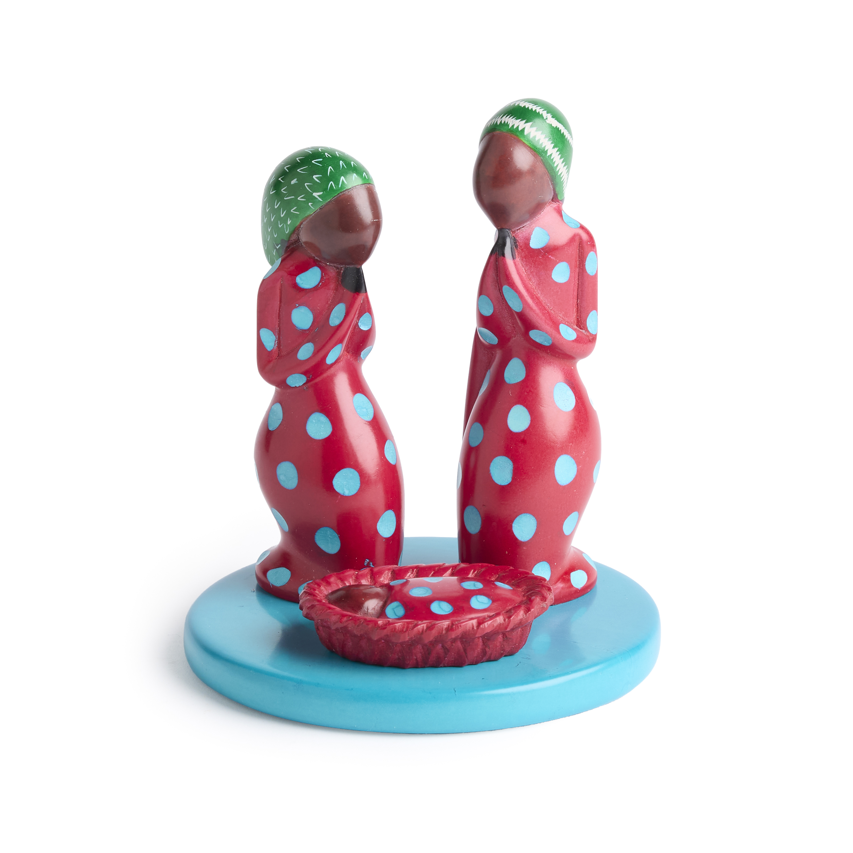 Kenya Holy Family Polka Dot Soapstone Nativity