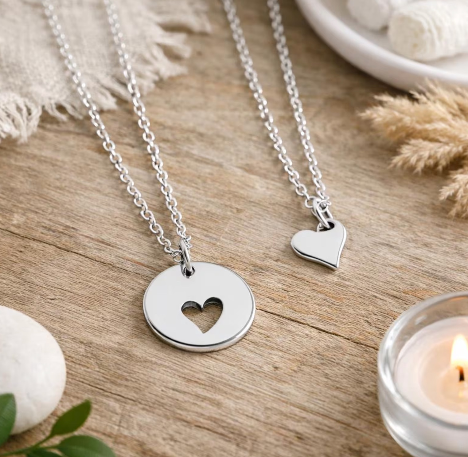 Mother and Daughter Heart Necklace, , large image number 2