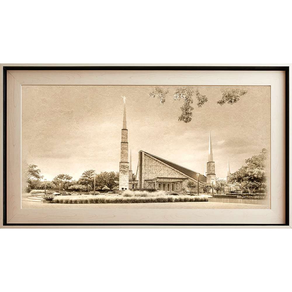 Dallas Texas Temple, Light Wood (22x39 Framed Textured Paper), , large image number 0