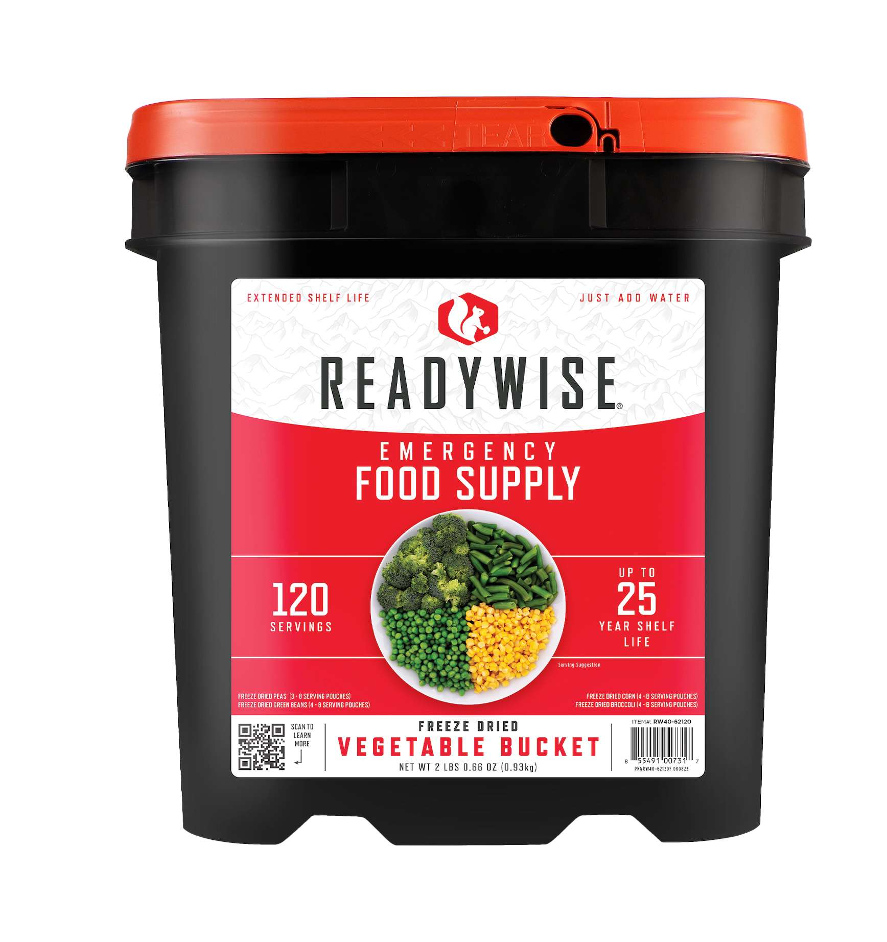 120 Serving Freeze-Dried Vegetable Bucket