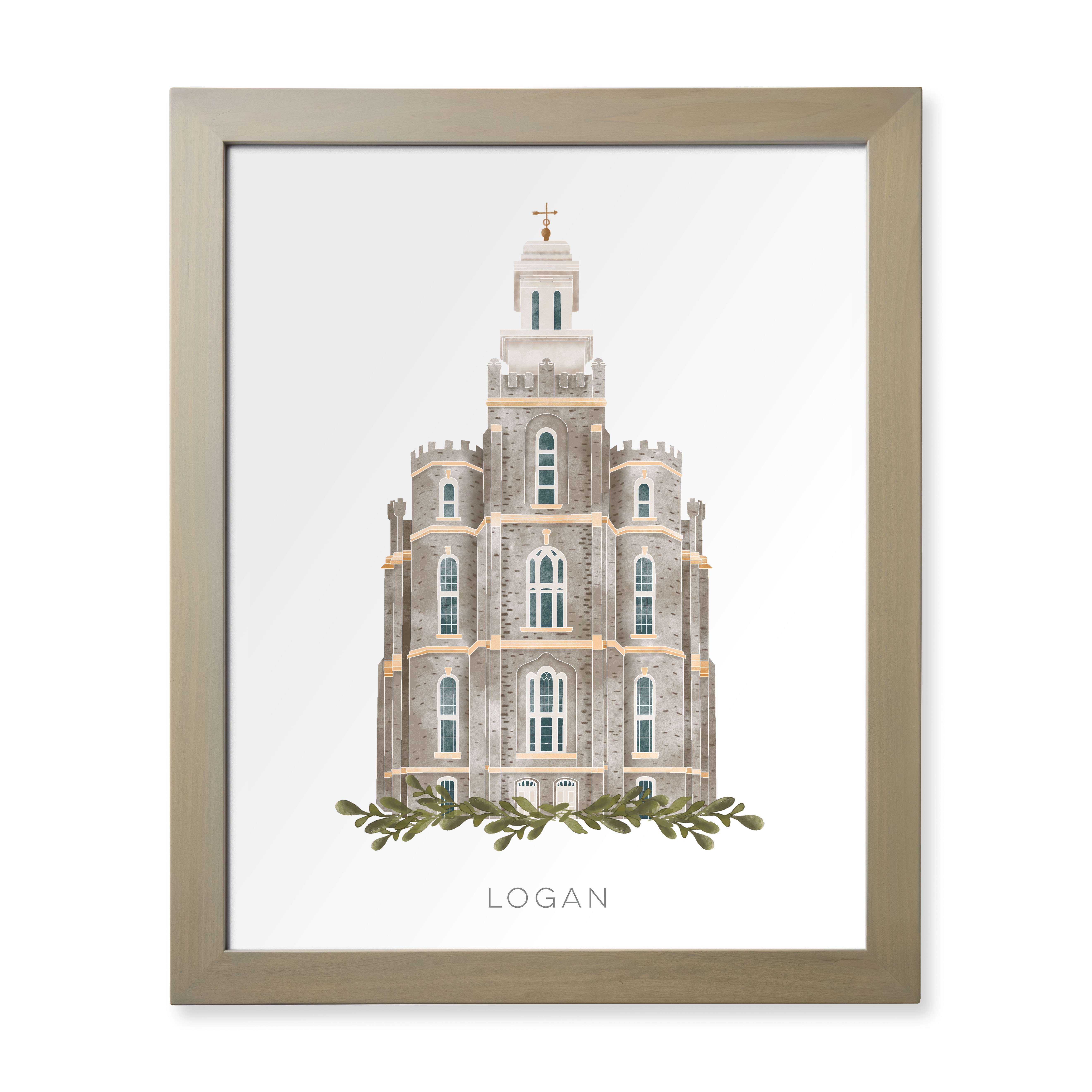 Logan Utah Temple (28x34 Framed Paper Print)