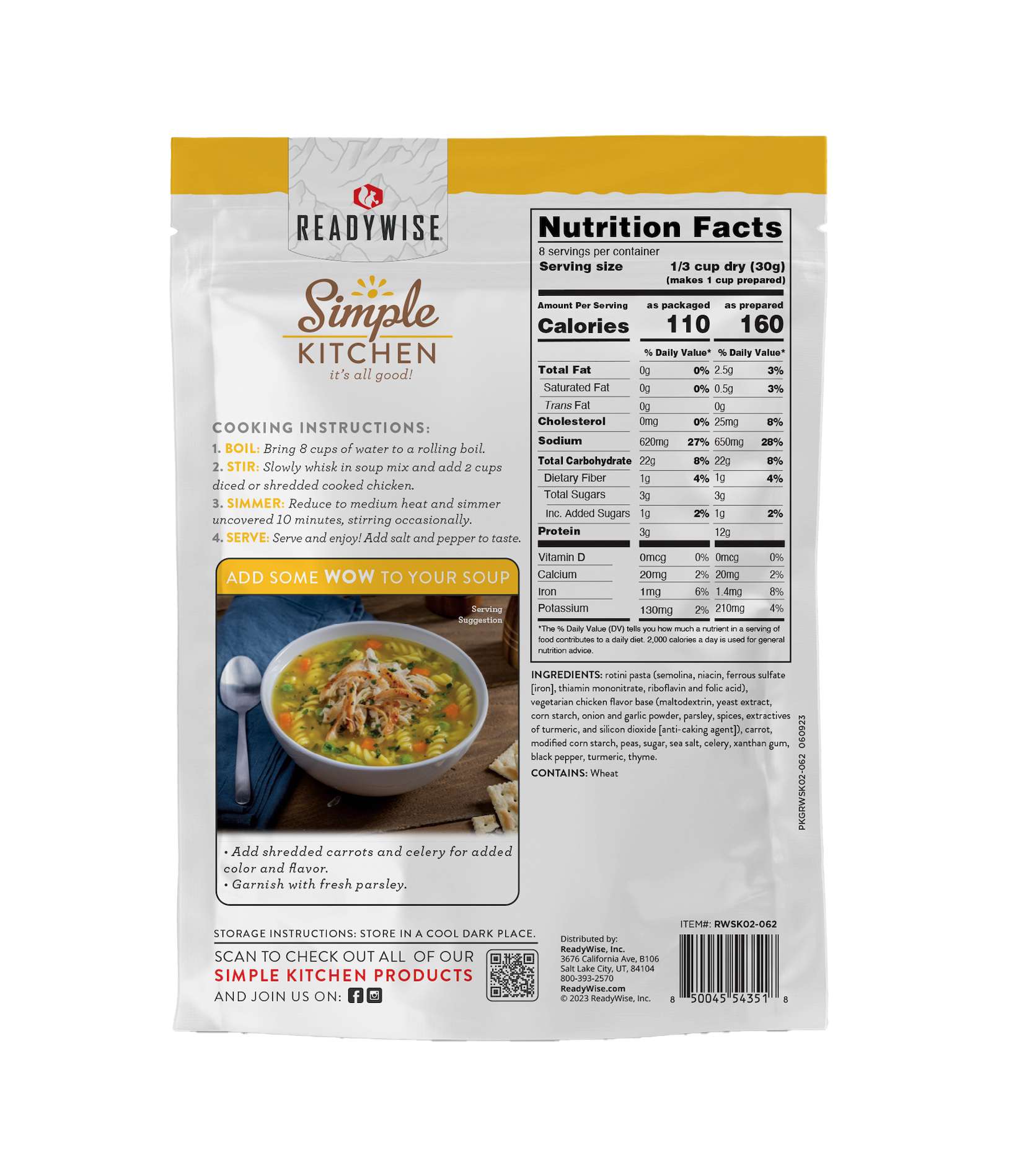 Simple Kitchen Chicken Noodle Soup Mix Single Pouch, , large image number 2