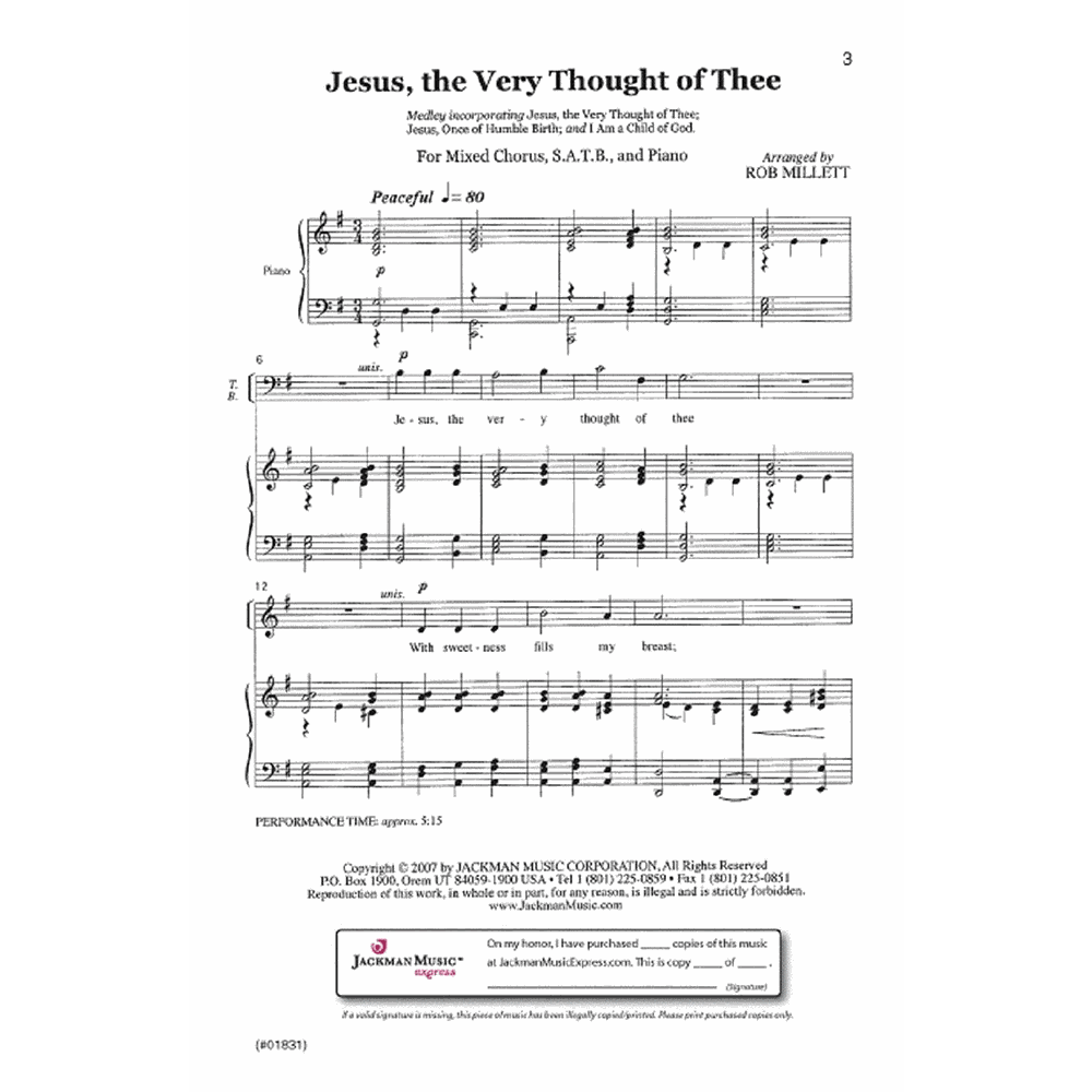 Jesus the Very Thought of Thee, , large image number 1