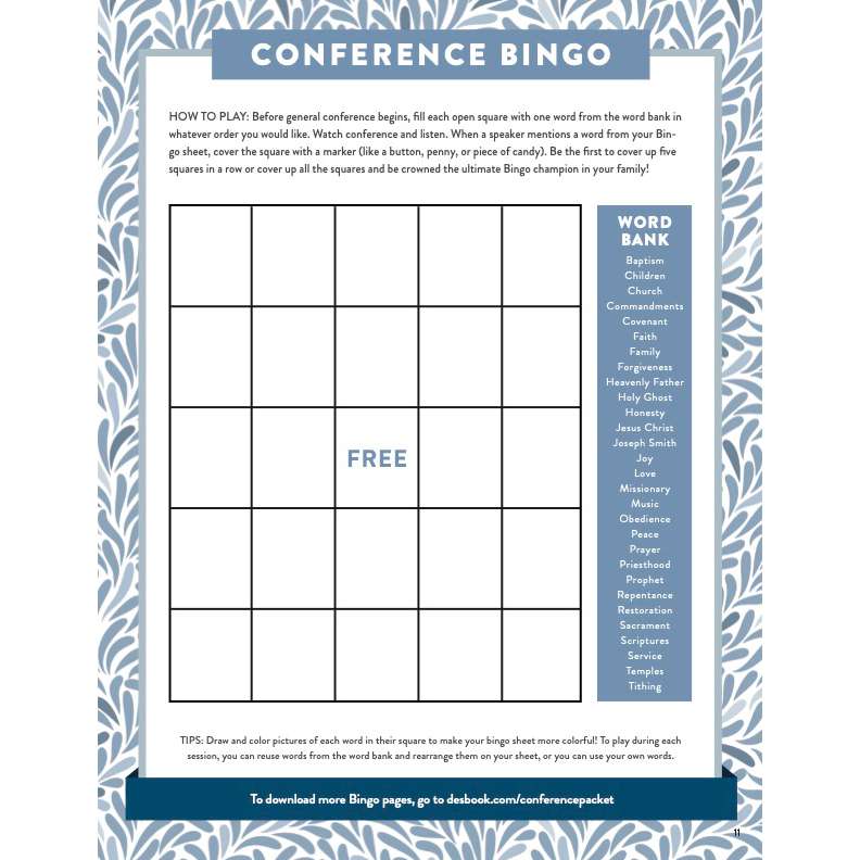 Spring 2025 General Conference Bingo, , large image number 0