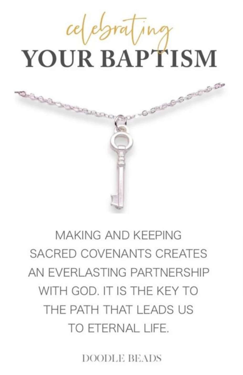 Celebrating Your Baptism Key Necklace, , large image number 0
