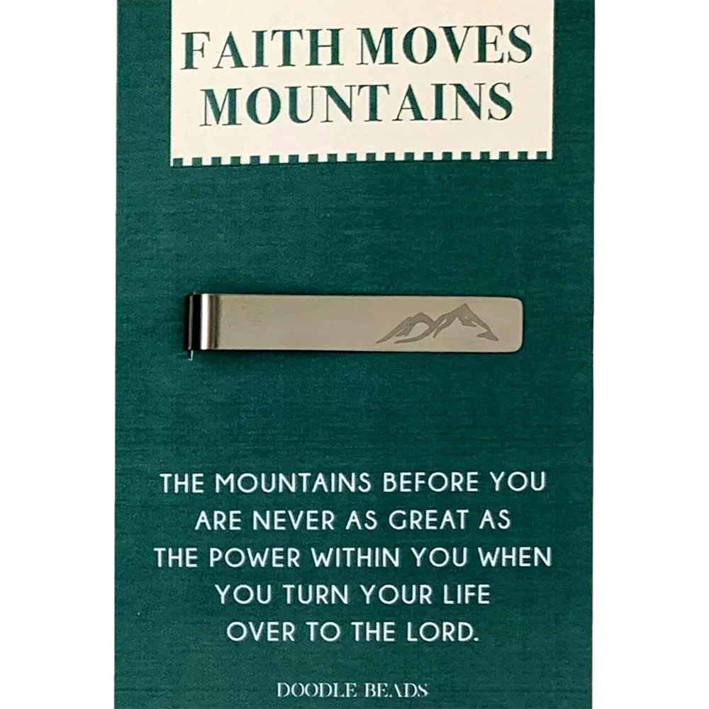 Faith Moves Mountains Tie Bar, , large