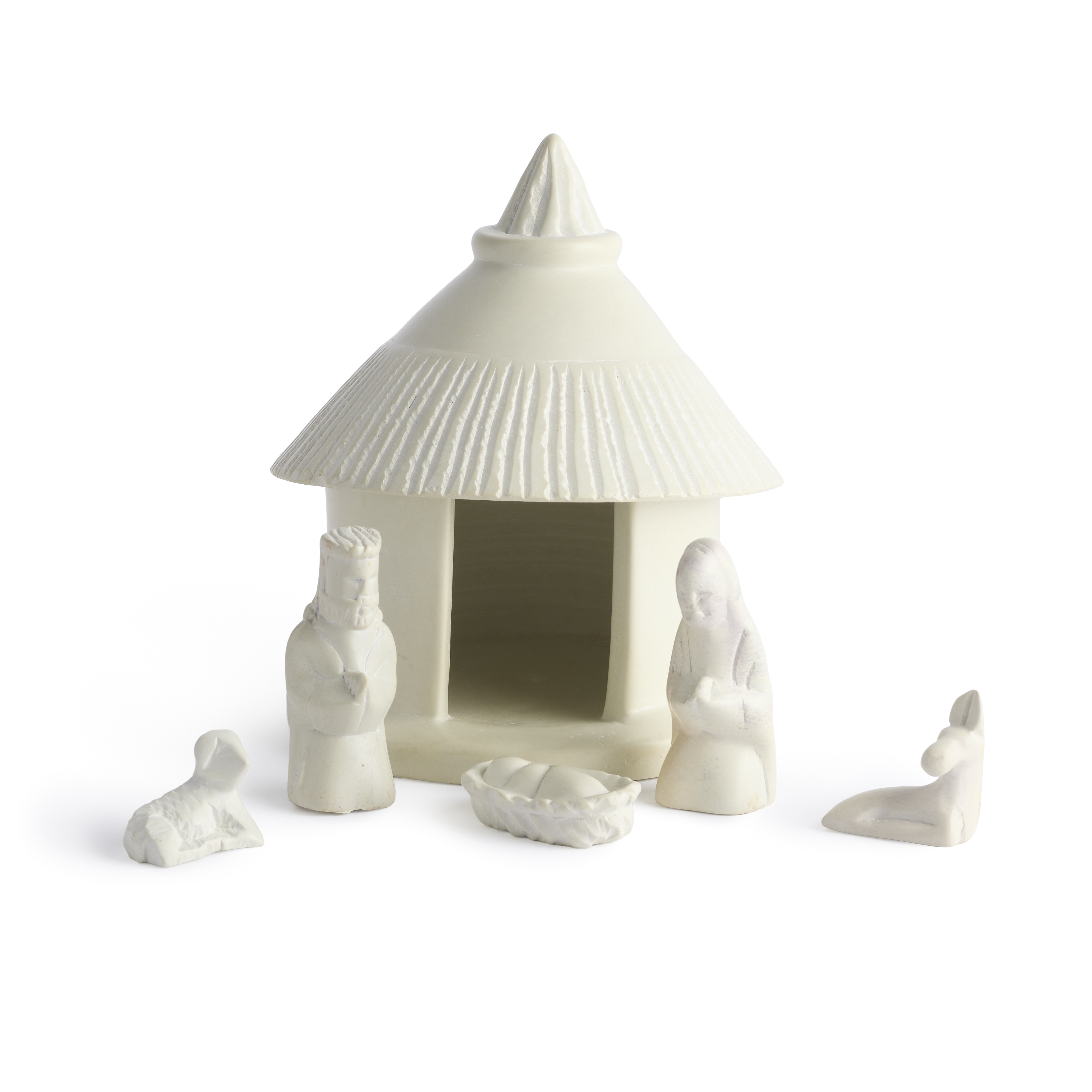 Kenya Soapstone Hut Nativity