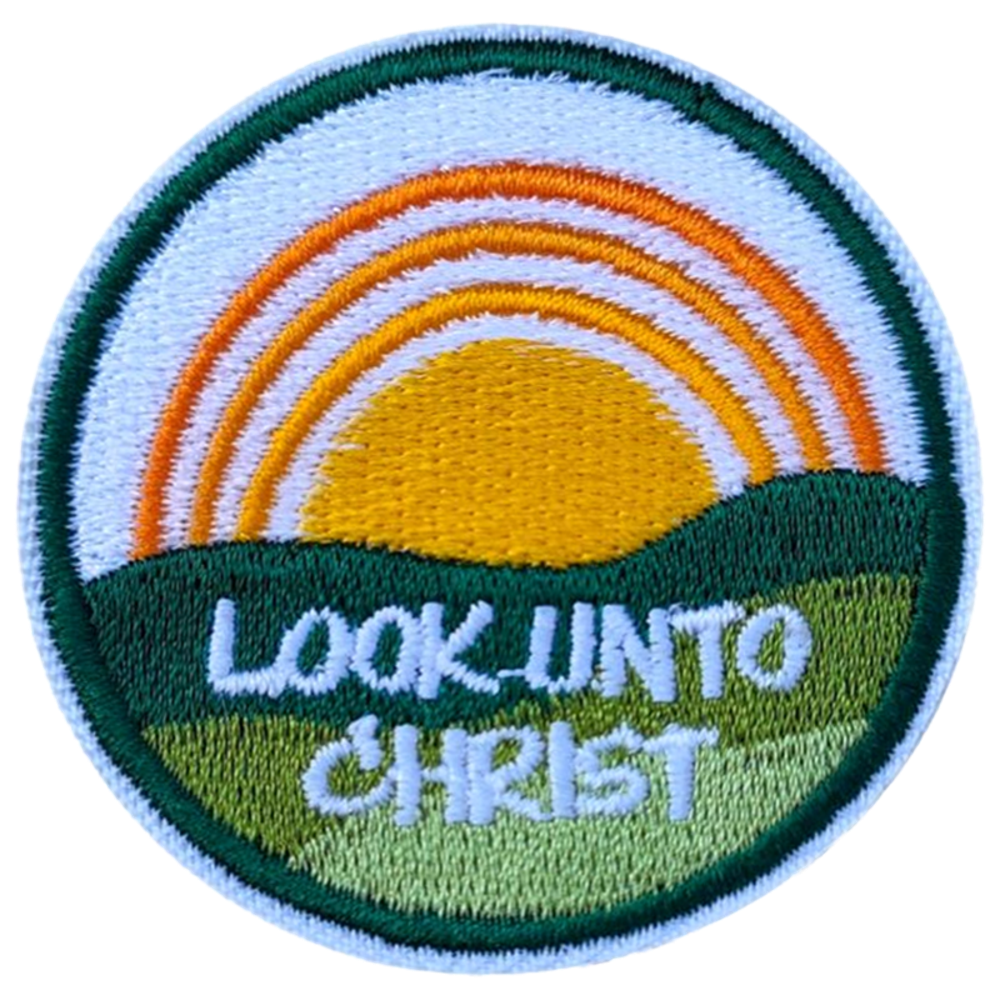 Look unto Christ 2025 Youth Theme Iron On Embroidered Patch,  Look unto Christ 2025 Youth Theme Iron On Embroidered Patch