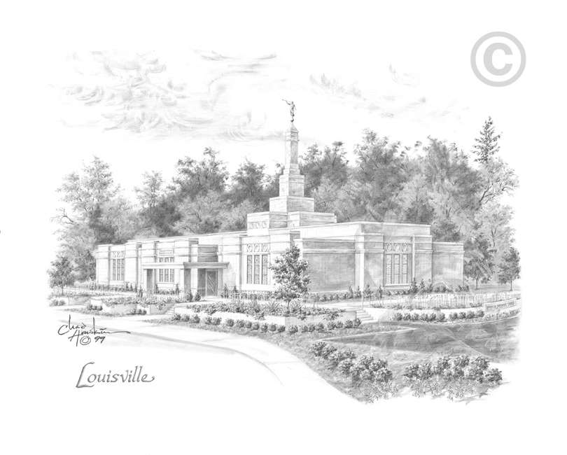 Louisville Temple Sketch 11x14 Print