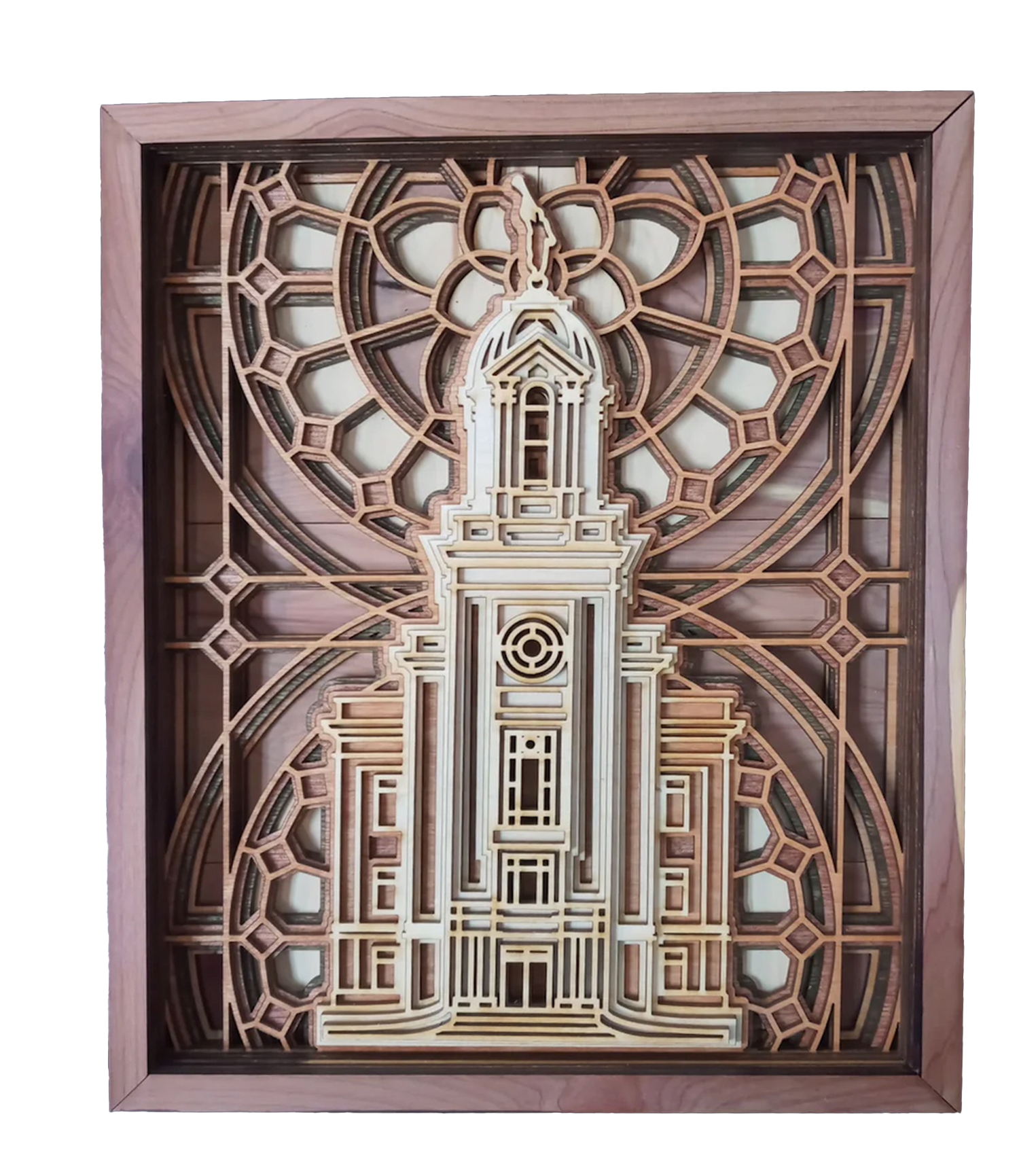 Cedar City Utah Temple Layered Wood Plaque