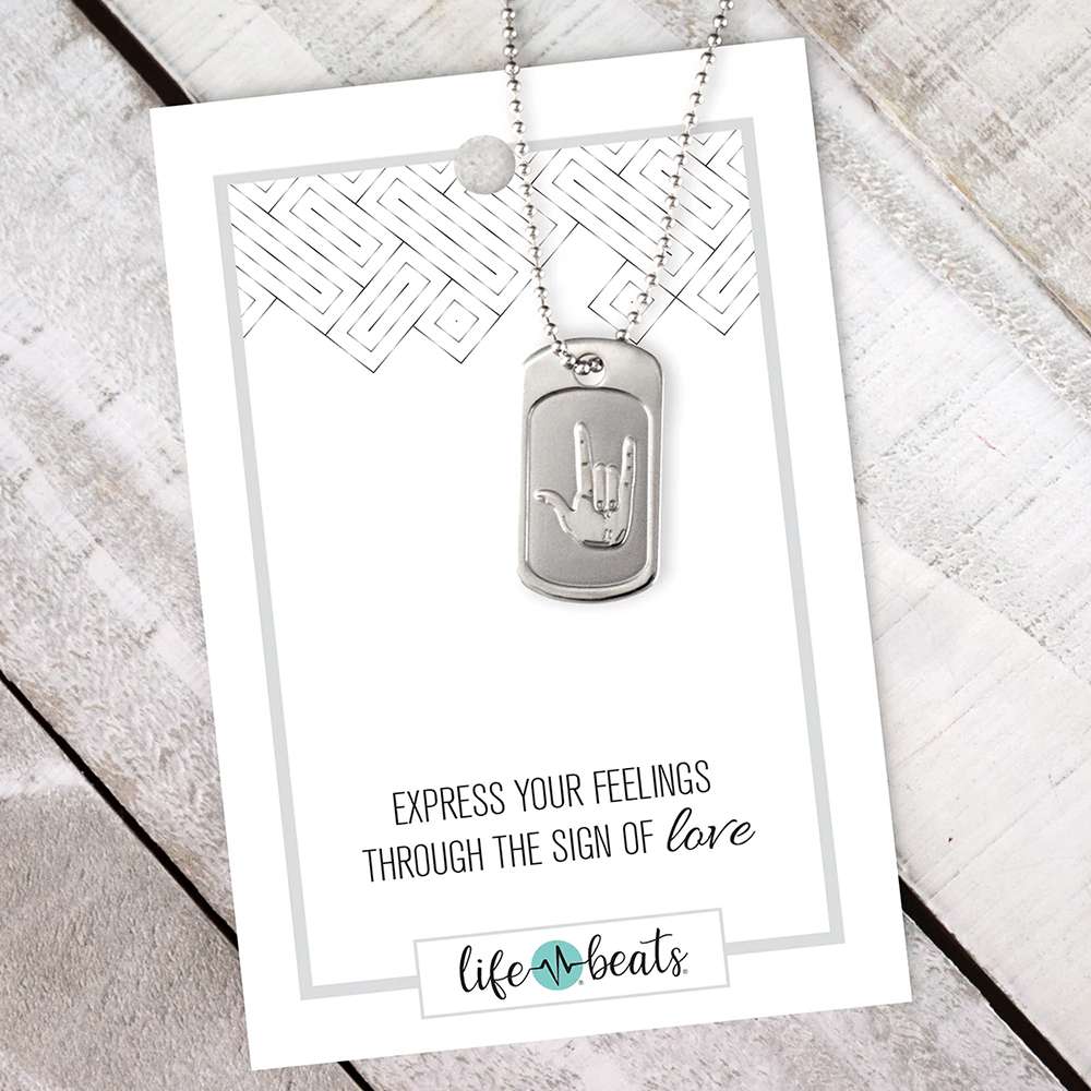 I Love You Sign Language Dog Tag, , large