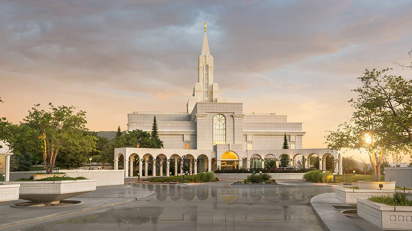 Bountiful Utah Temple, Fire of the Covenant Series (25x43 Framed Canvas Print), , large