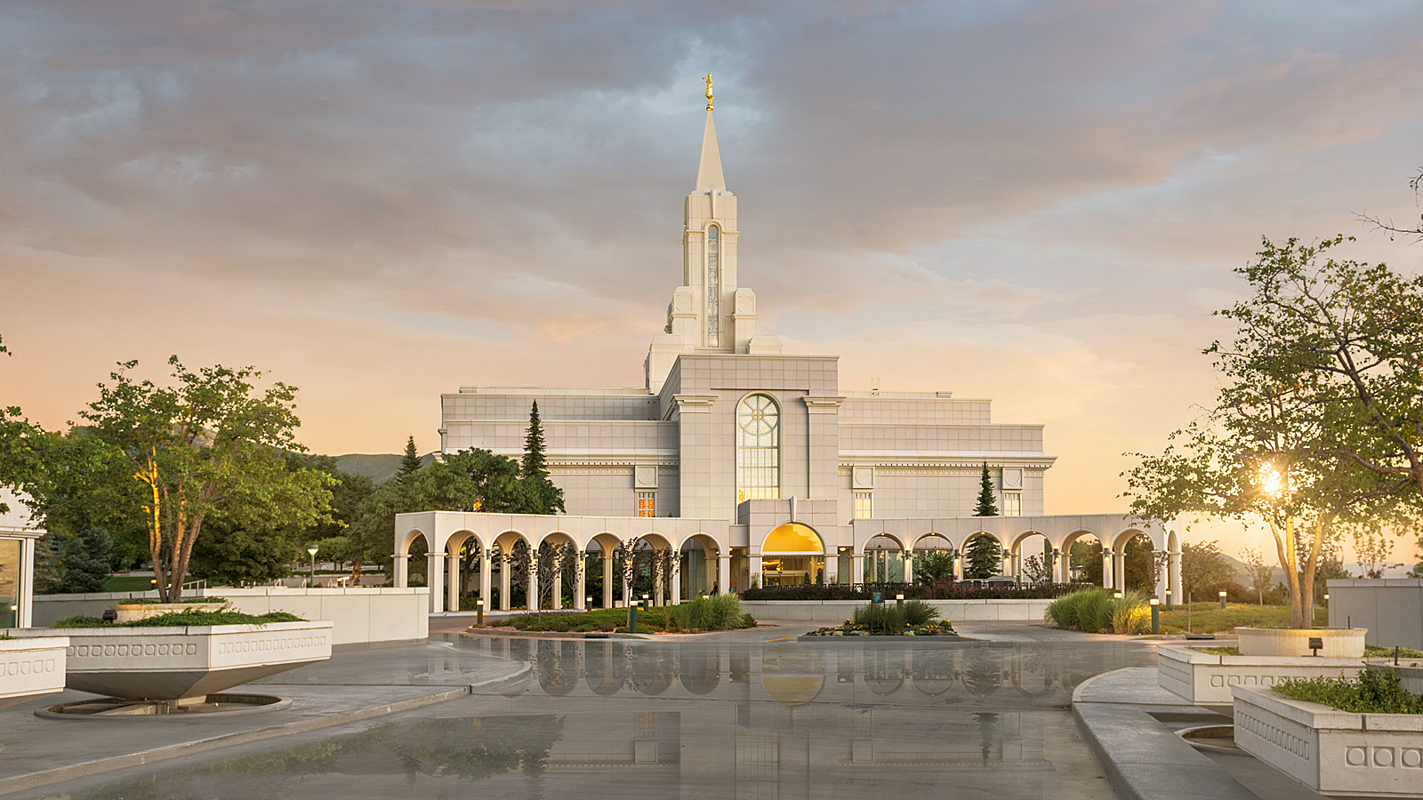 Bountiful Utah Temple, Fire of the Covenant Series (25x43 Framed Canvas Print), , large