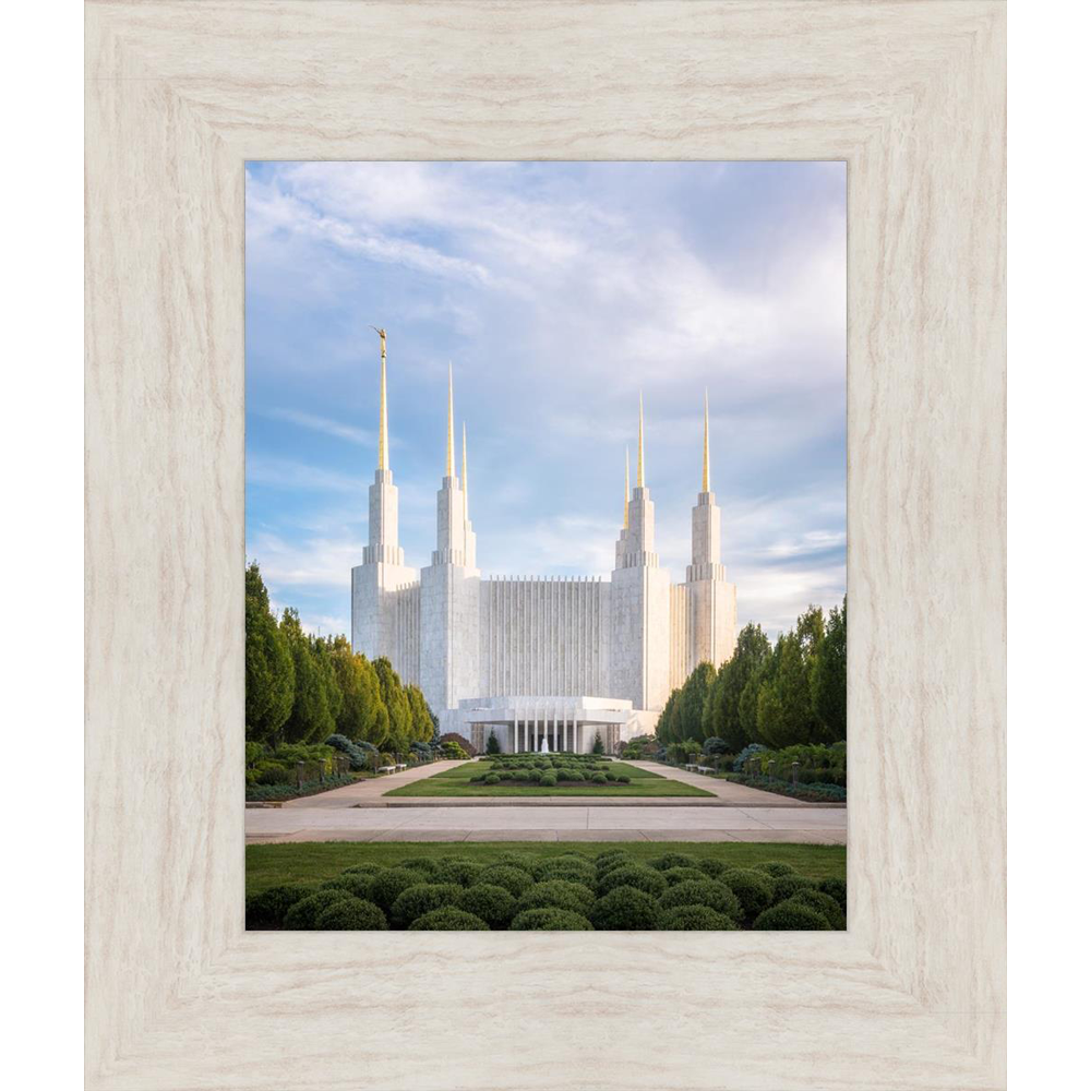 Washington, D.C. Temple, Blue Sky (15x13 Ivory Framed Paper Print),  Washington, D.C. Temple, Blue Sky (15x13 Ivory Framed Paper Print)