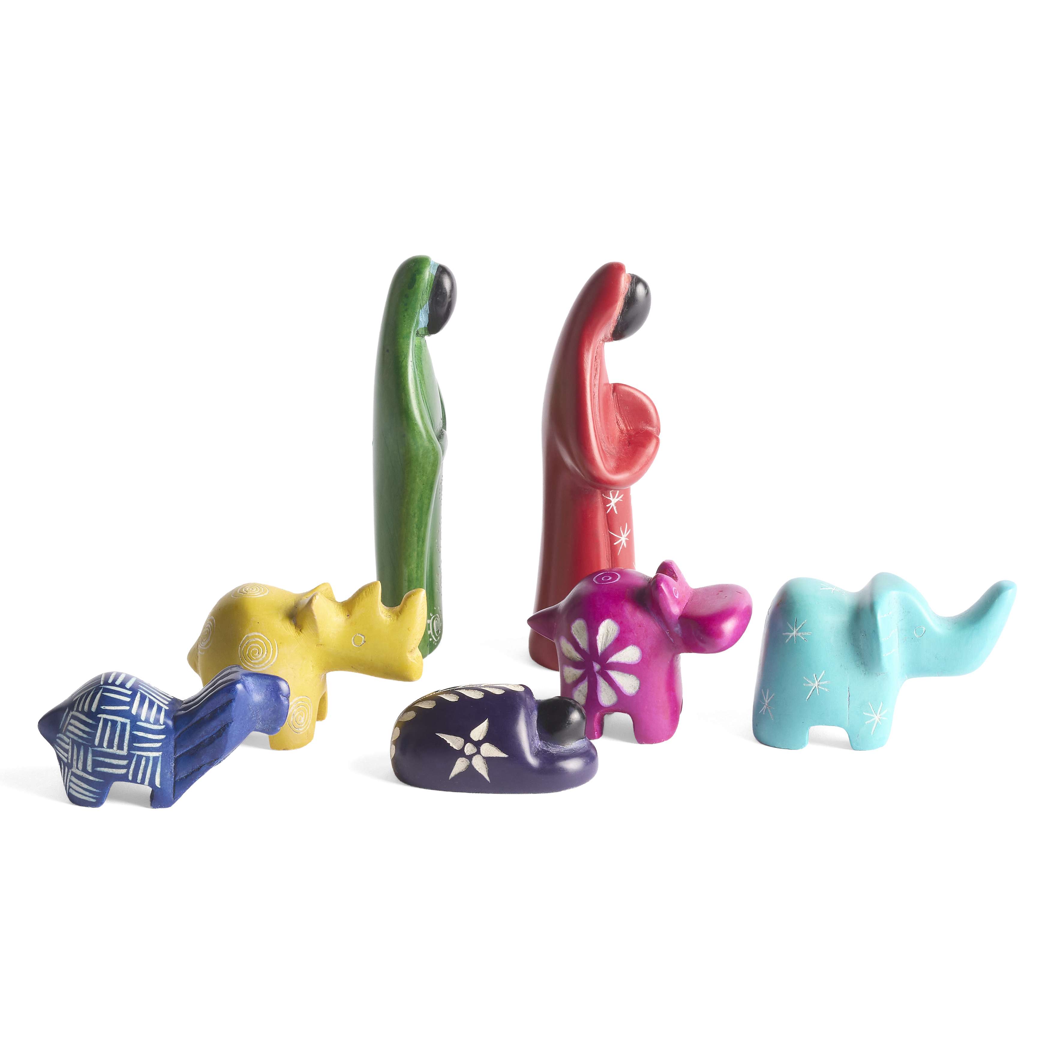 Kenya Soapstone Safari Animals Nativity, , large