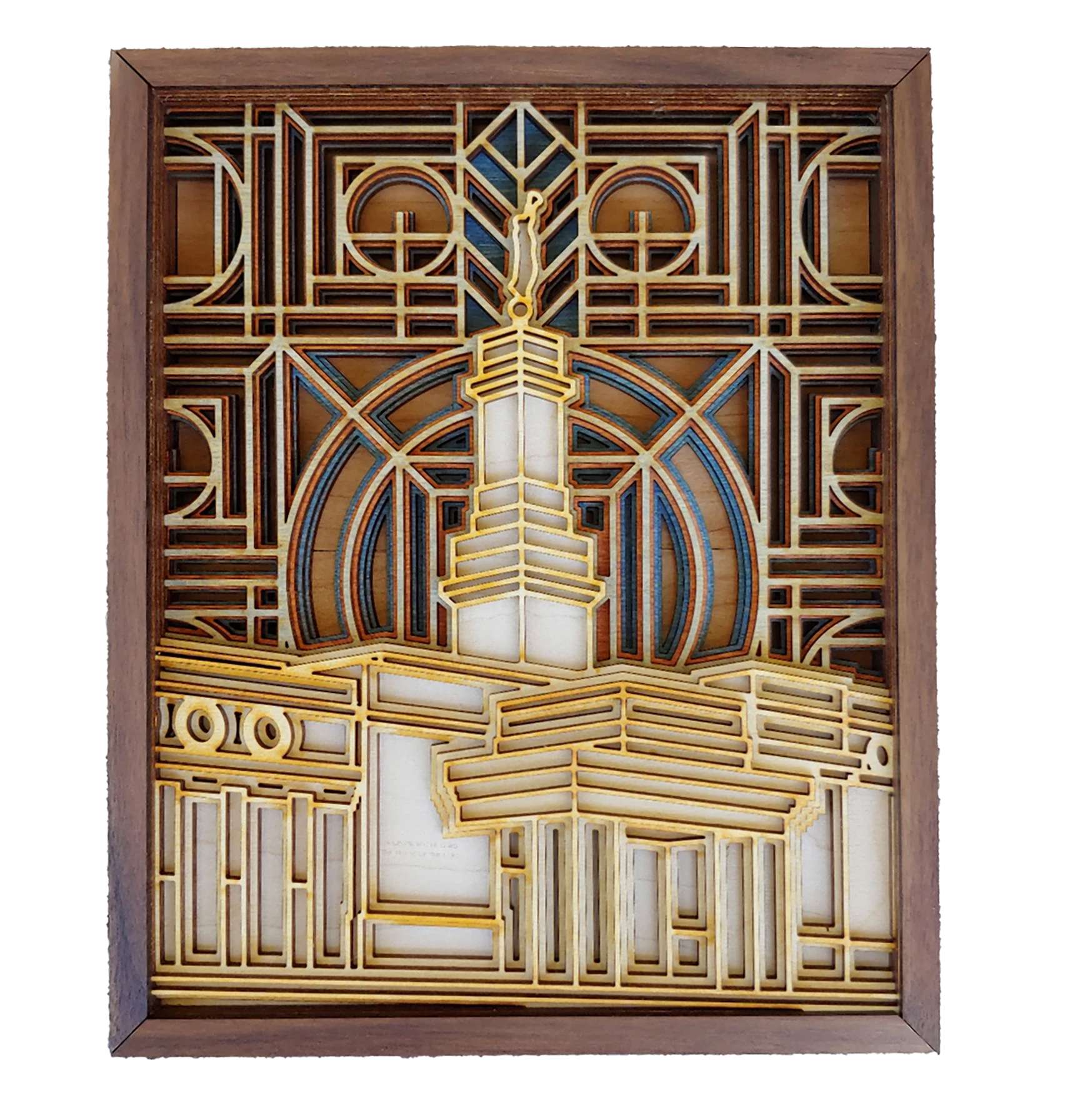 Monticello Utah Temple Layered Wood Plaque