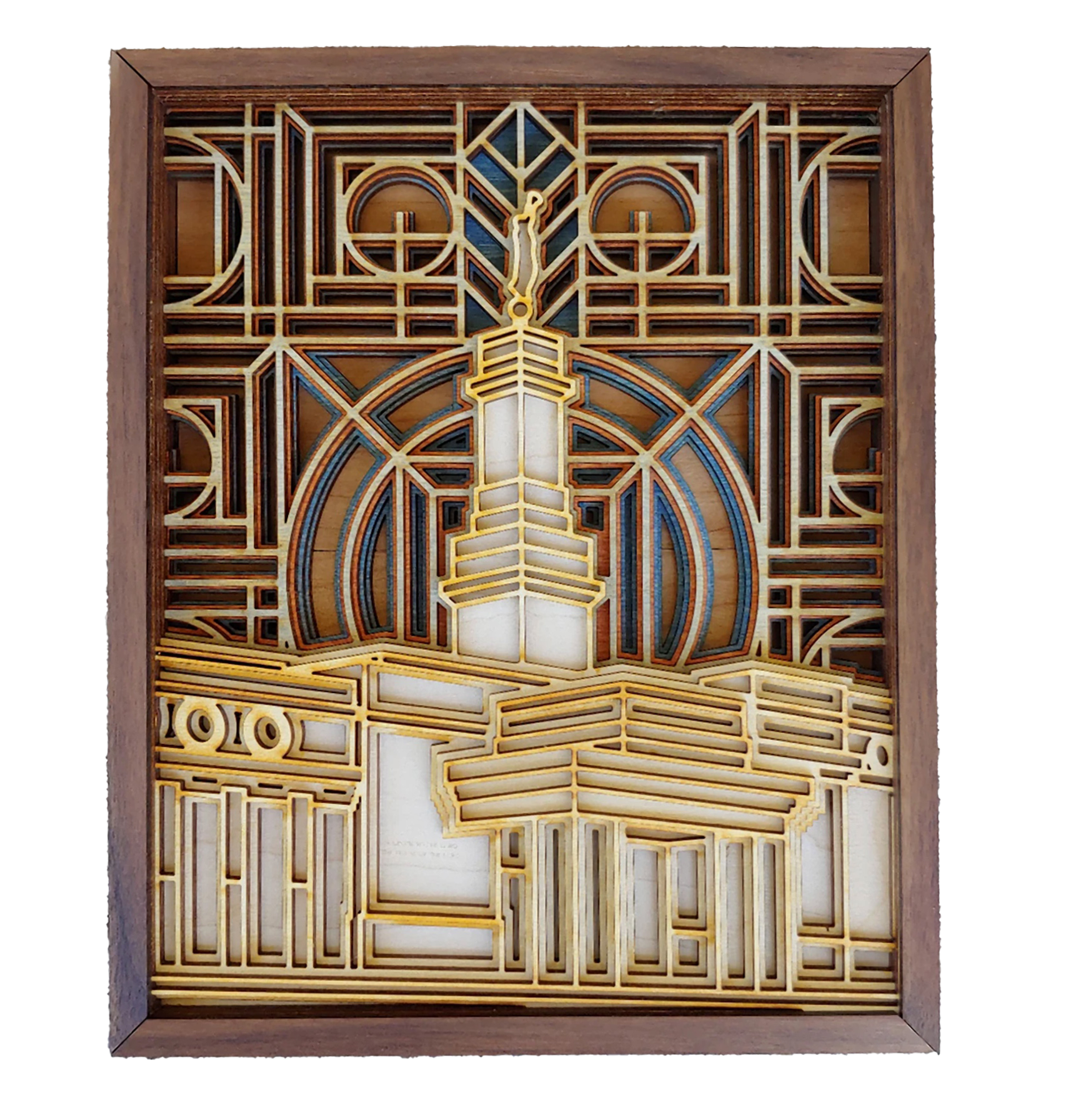 Monticello Utah Temple Layered Wood Plaque