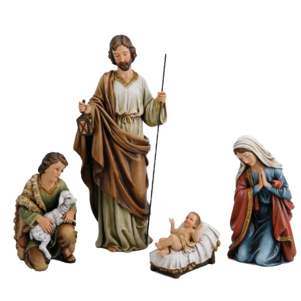 Holy Family and Shepherd Resin Nativity, , large image number 0