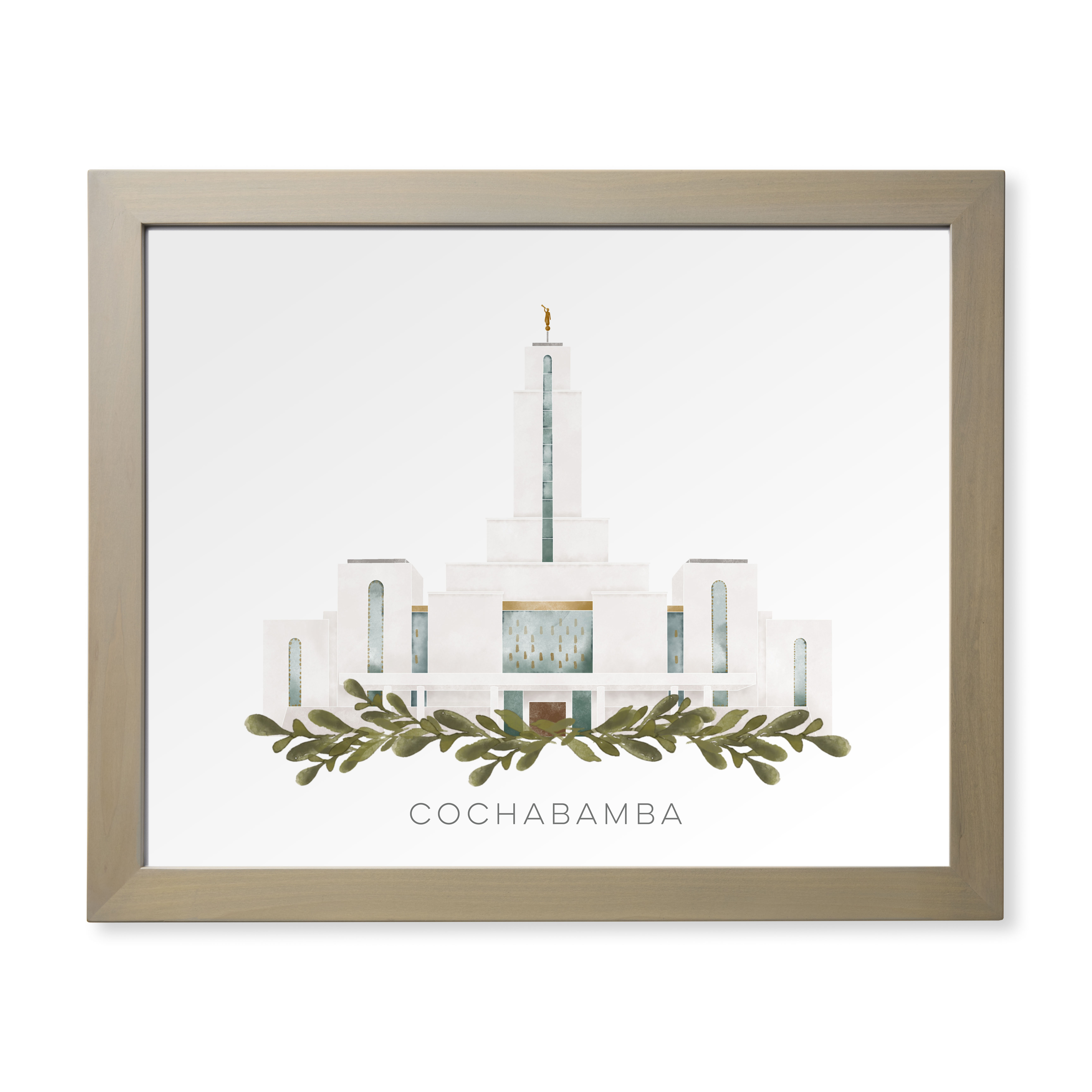 Cochabamba Colombia Temple (28x34 Framed Paper Print)