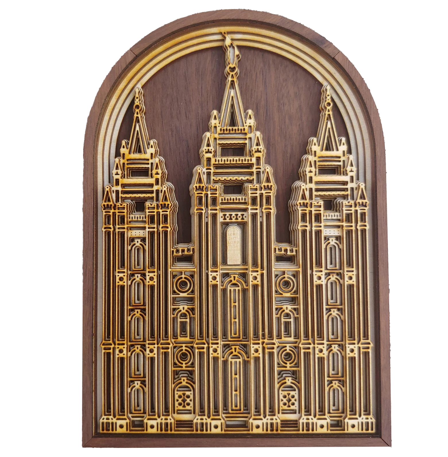 Salt Lake Utah Temple Layered Wood Plaque