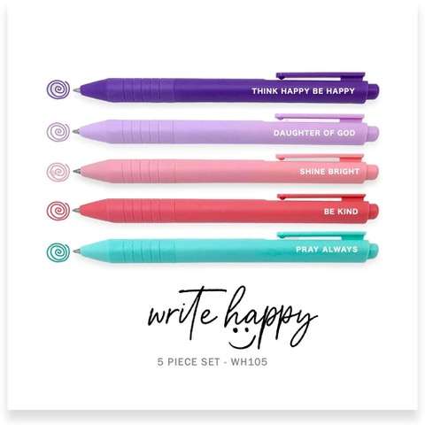 Think Happy Be Happy Gel Pens, , large