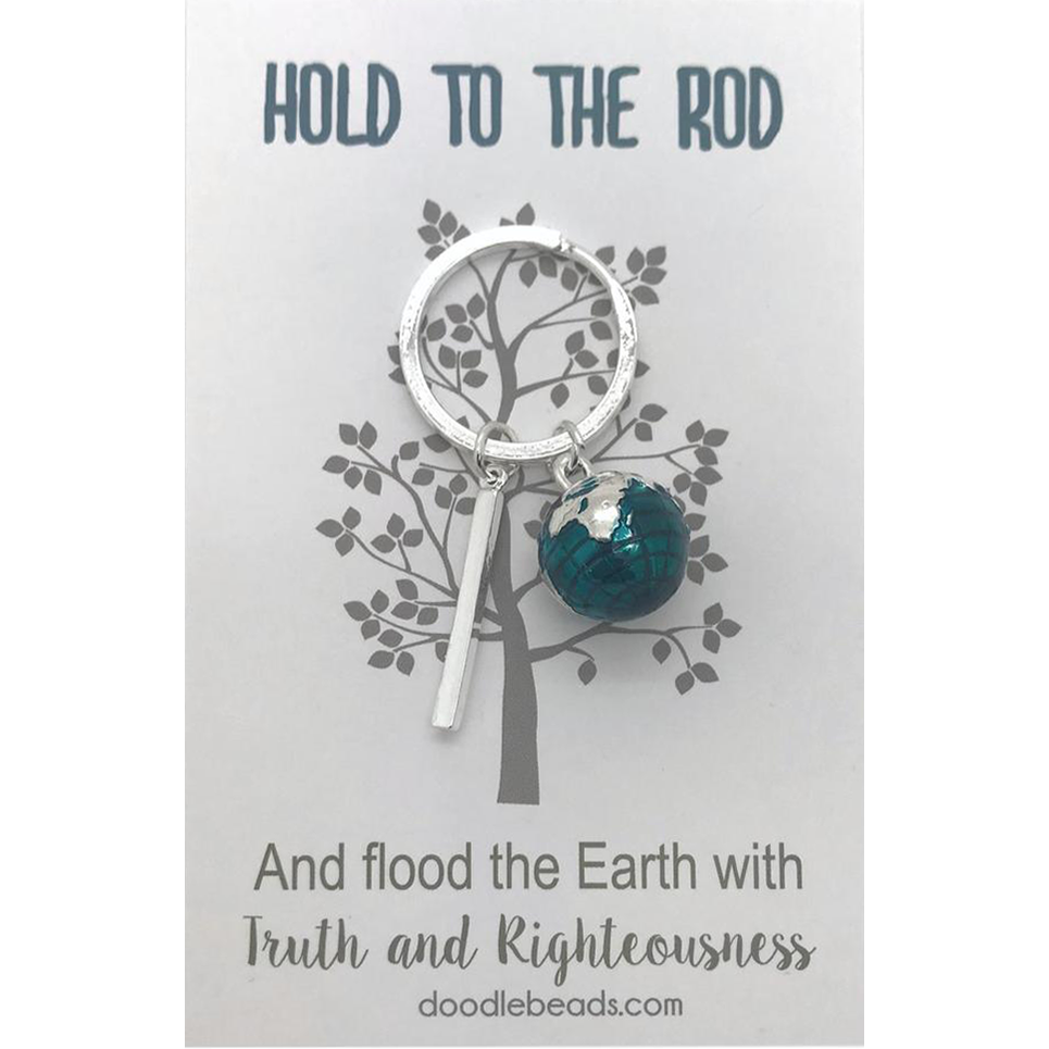 Hold to the Rod Globe Key Ring, , large