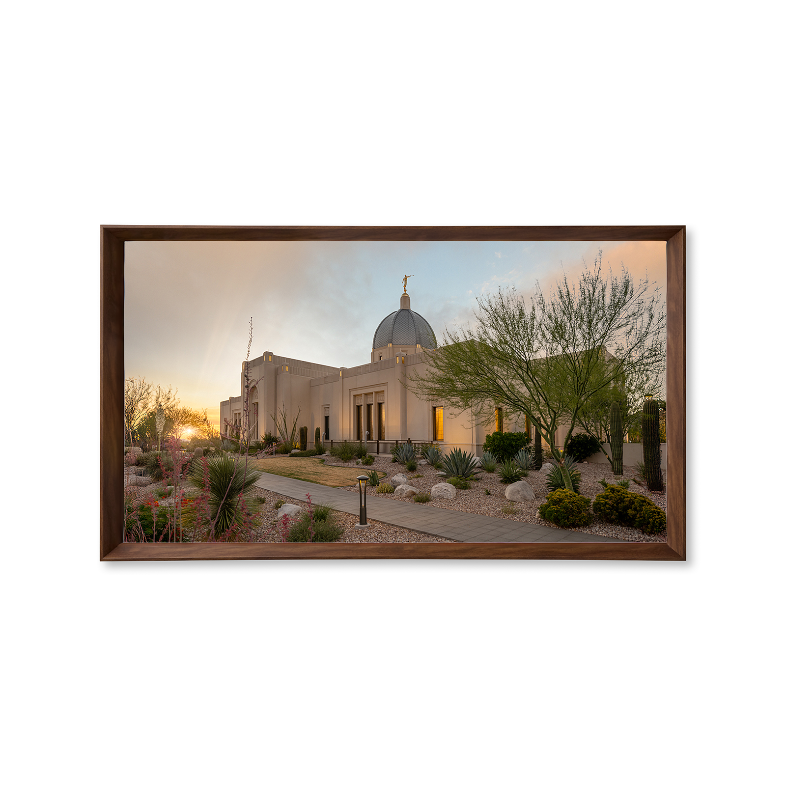 Tucson Arizona Temple, Fire of the Covenant Series (25x43 Framed Canvas Print)