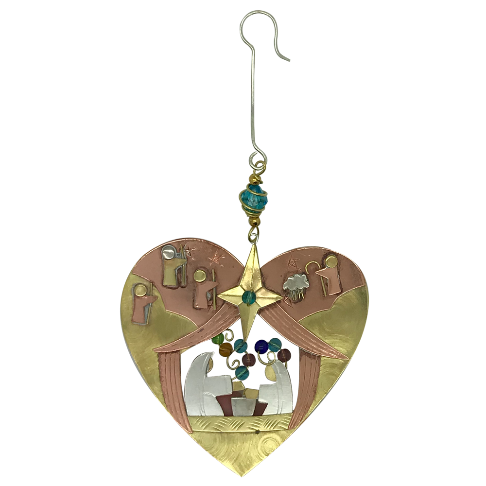 Heart Nativity Ornament