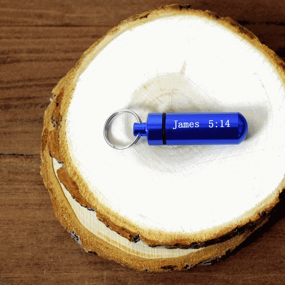 Oil Vial Blue James 5:14,  Oil Vial Blue James 5:14